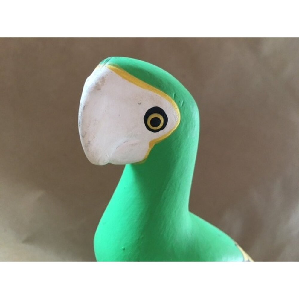 Parrots Pair Wooden FOLK ART Carved Marked JUAN PUELLO R.D. Set Of 2 - Picture 8 of 12